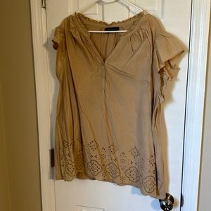 Lane Bryant Size 22/24 Tan Dressy Tee